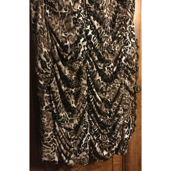 Torrid Leopard Strapless Dress Animal Print Sz 12 - Picture 6 of 7
